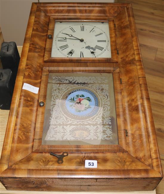 A late 19th century American mahogany wall clock